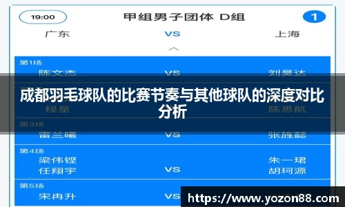 成都羽毛球队的比赛节奏与其他球队的深度对比分析