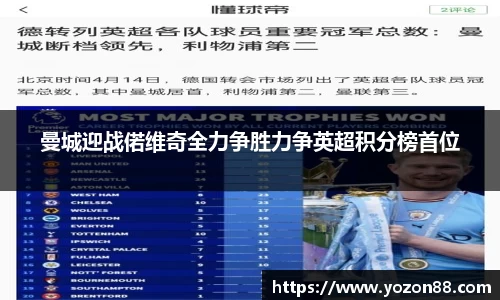 曼城迎战偌维奇全力争胜力争英超积分榜首位